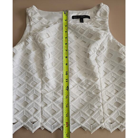 EUC White House Black Market WHBM Women's Lattice Sleeveless Tank Top 6 - Picture 7 of 10